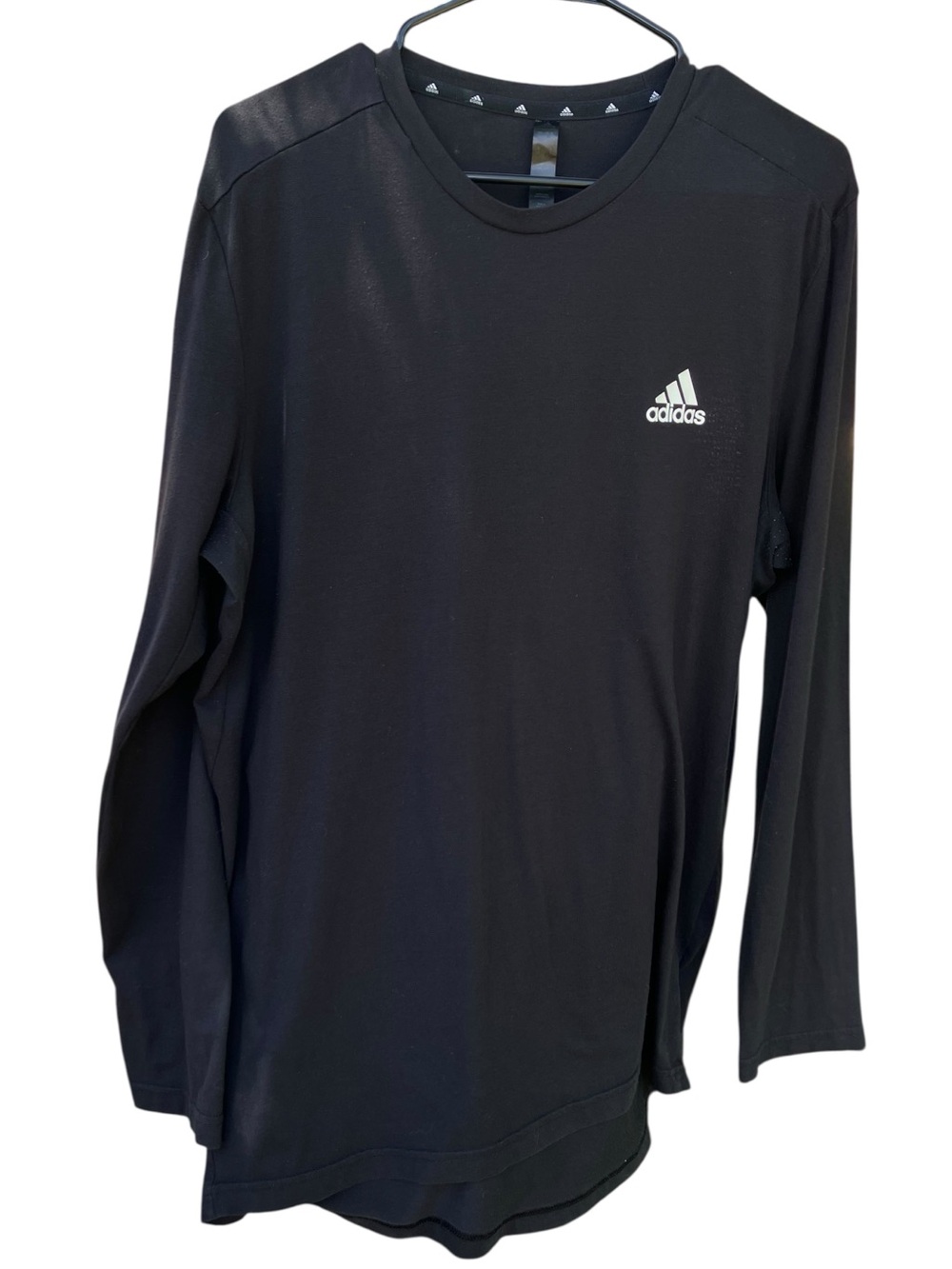 Men’s Adidas Black Long Sleeve Tee Minimalist Athleisure Size L